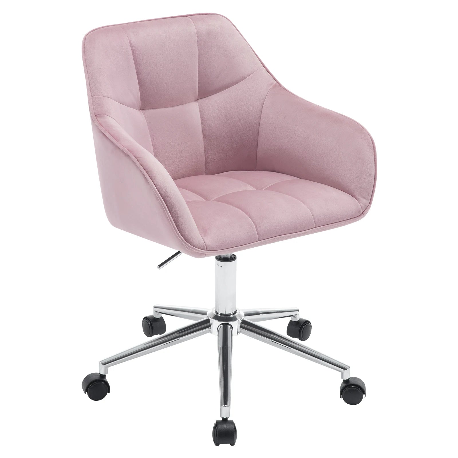 Velvet Office Chair – Swivel & Adjustable with Armrests