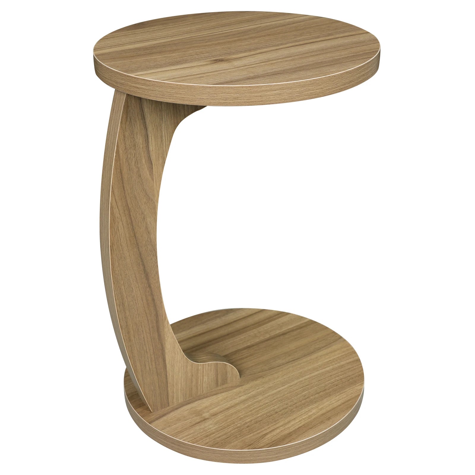C-Shaped Side Table – Round Sofa Table for Living Room or Bedroom