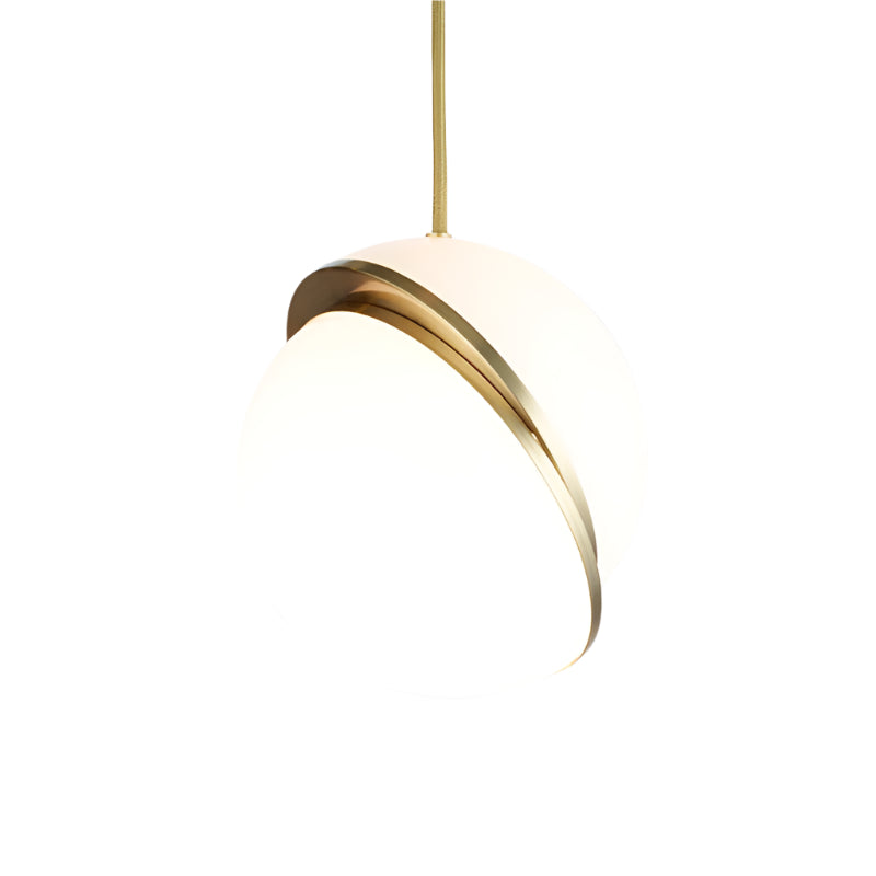 Nordic White Hemisphere LED Pendant Light – Modern Hanging Lamp for Indoor Spaces