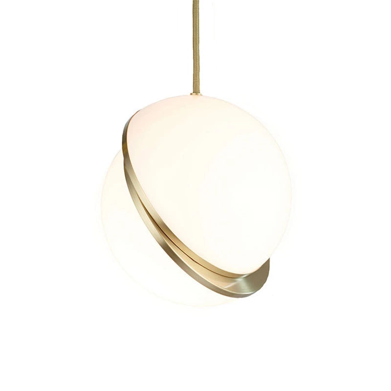 Nordic White Hemisphere LED Pendant Light – Modern Hanging Lamp for Indoor Spaces