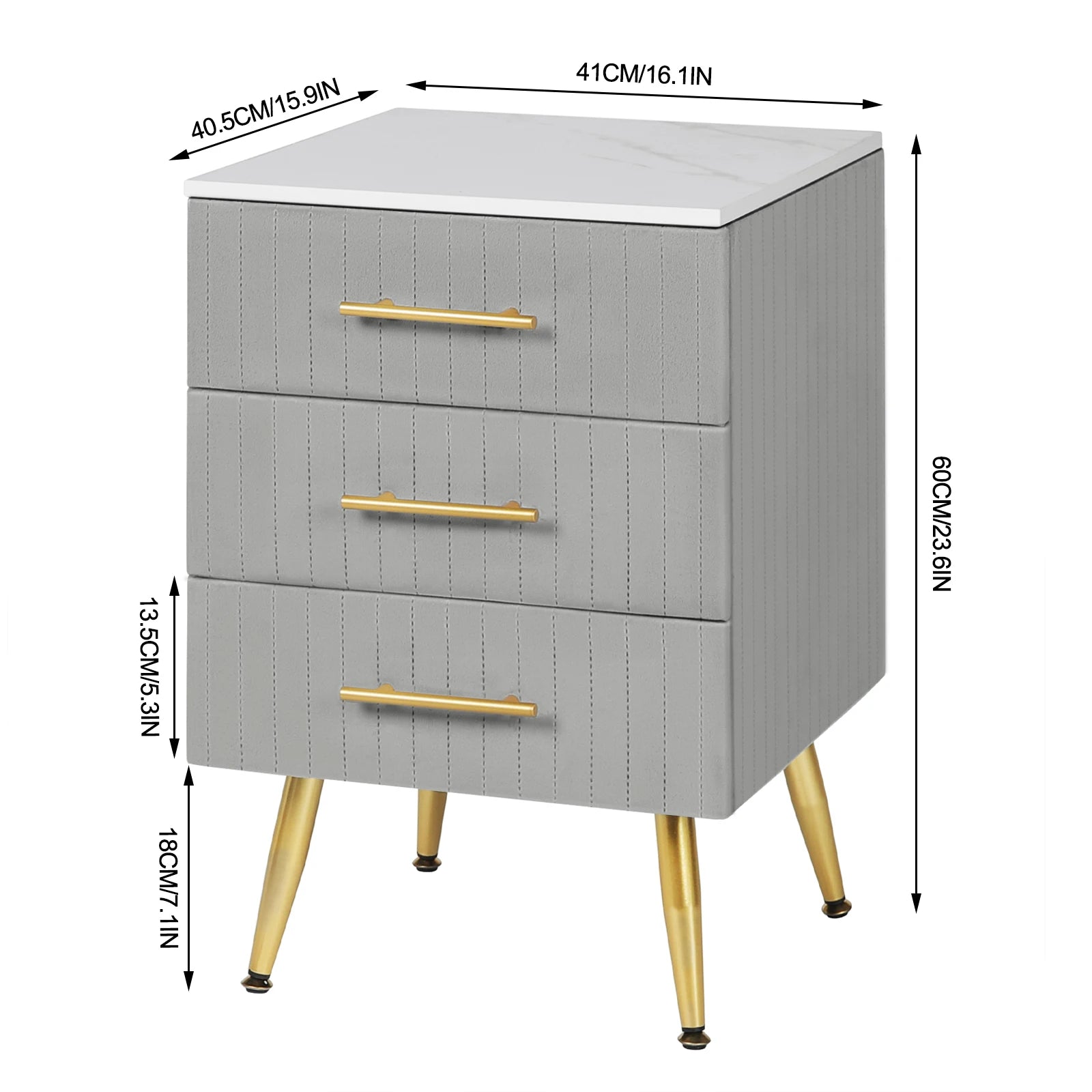 Bedside Cabinet with 3 Drawers – Compact Storage for Bedroom or Living Room