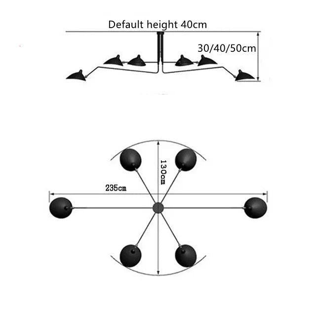 Nordic Spider Ceiling Pendant Light – 3/6 Heads – Black
