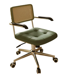 Ergonomic Home Office Chair with Armrests – Mesh Back & Soft Leather Cushion