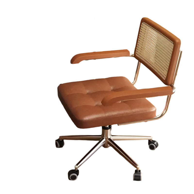 Ergonomic Home Office Chair with Armrests – Mesh Back & Soft Leather Cushion