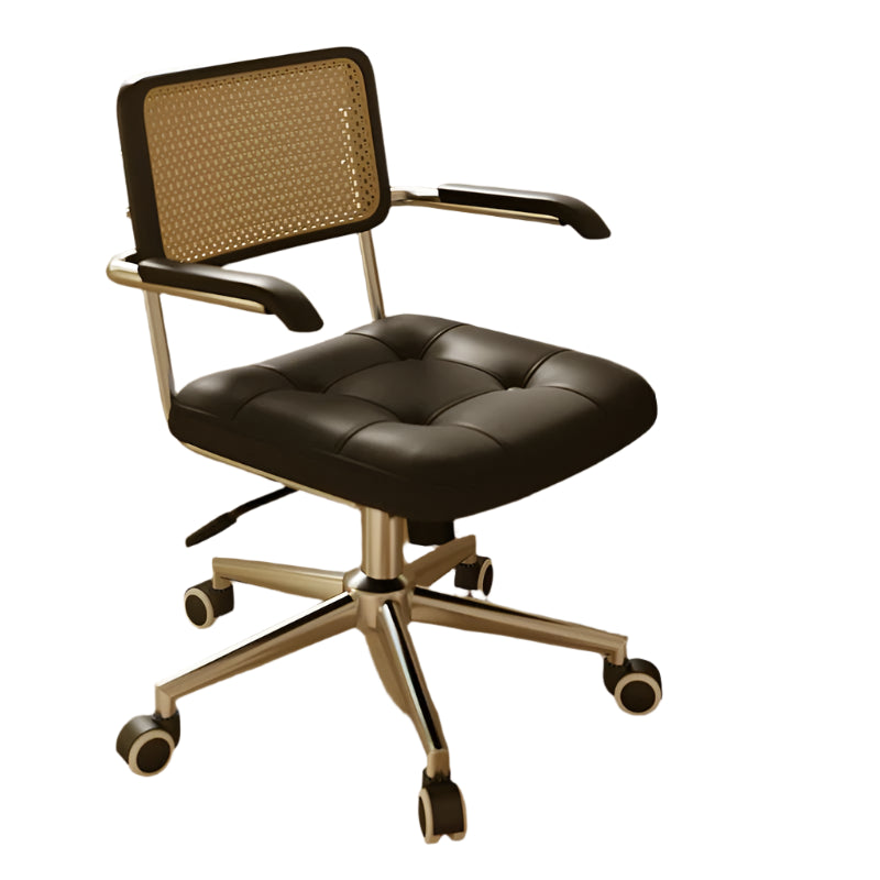 Ergonomic Home Office Chair with Armrests – Mesh Back & Soft Leather Cushion